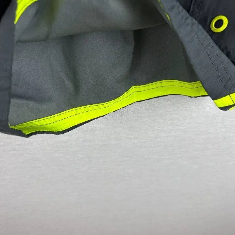 OCEAN PACIFIC OP LINED SWIM TRUNKS SHORTS MEN'S SIZE XL 40-42 GRAY GREEN NEON